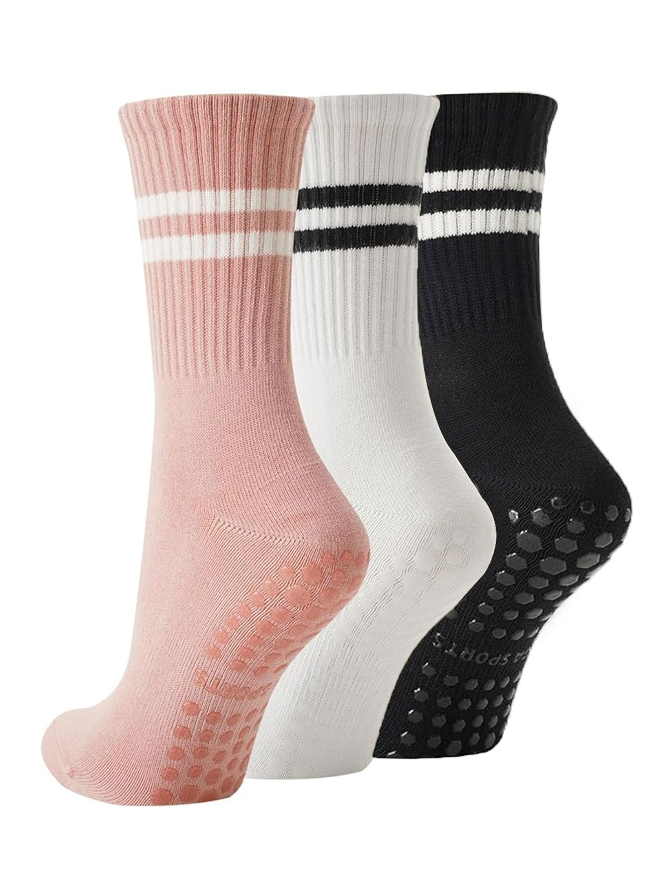 Medias Para Pilates Y Yoga - 3 Paar Yoga-Socken, rutschfeste, professionelle Damen-Pilates-Socken,