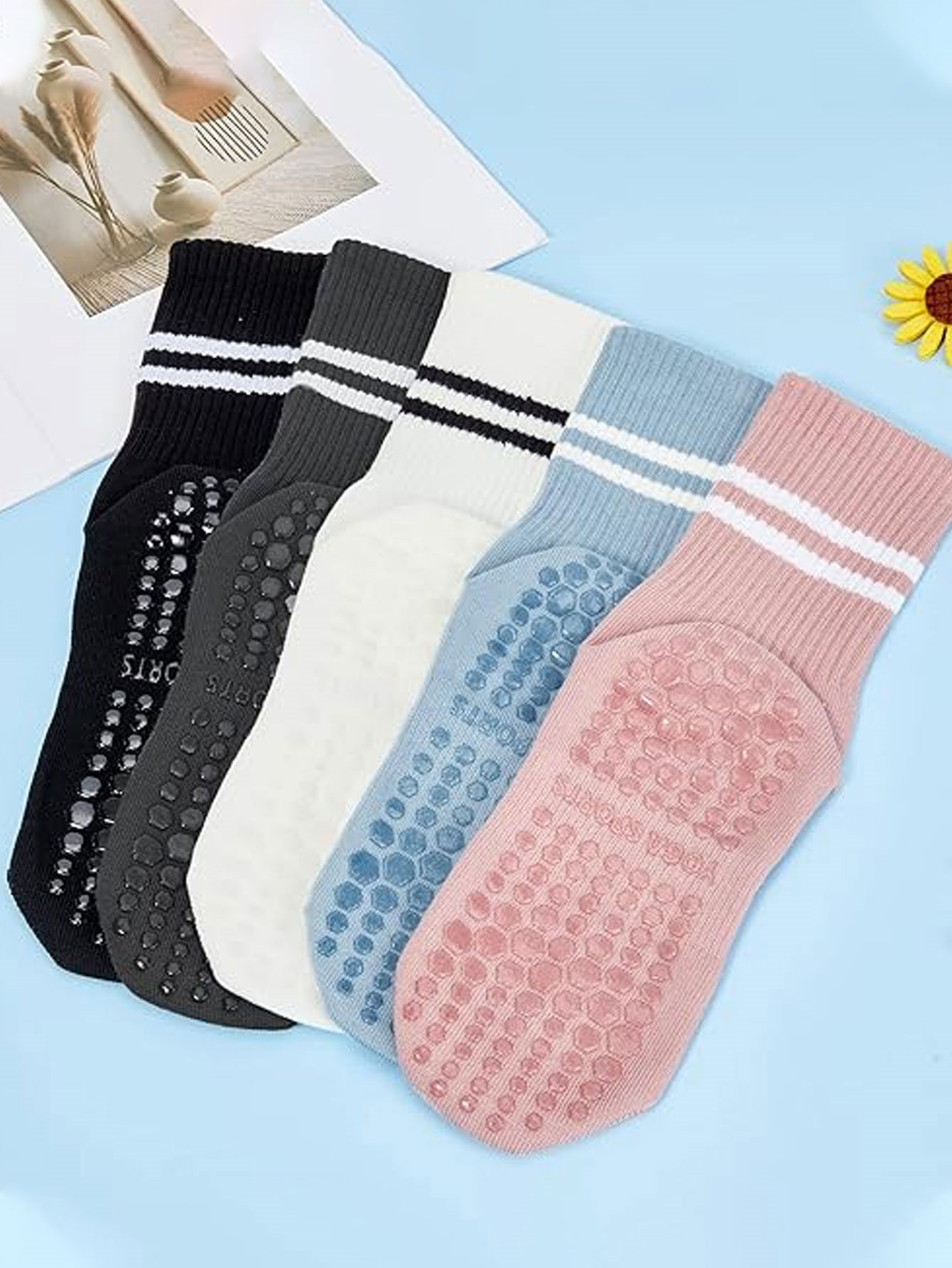 3 Paar Yoga-Socken, rutschfest – Medias Para Pilates Y Yoga Bewertung und Preis