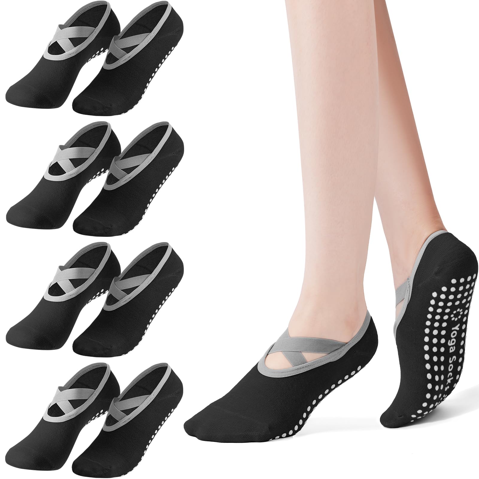 4er-Pack Damen-Pilates-Socken, – Medias Para Pilates Y Yoga Bewertung und Preis